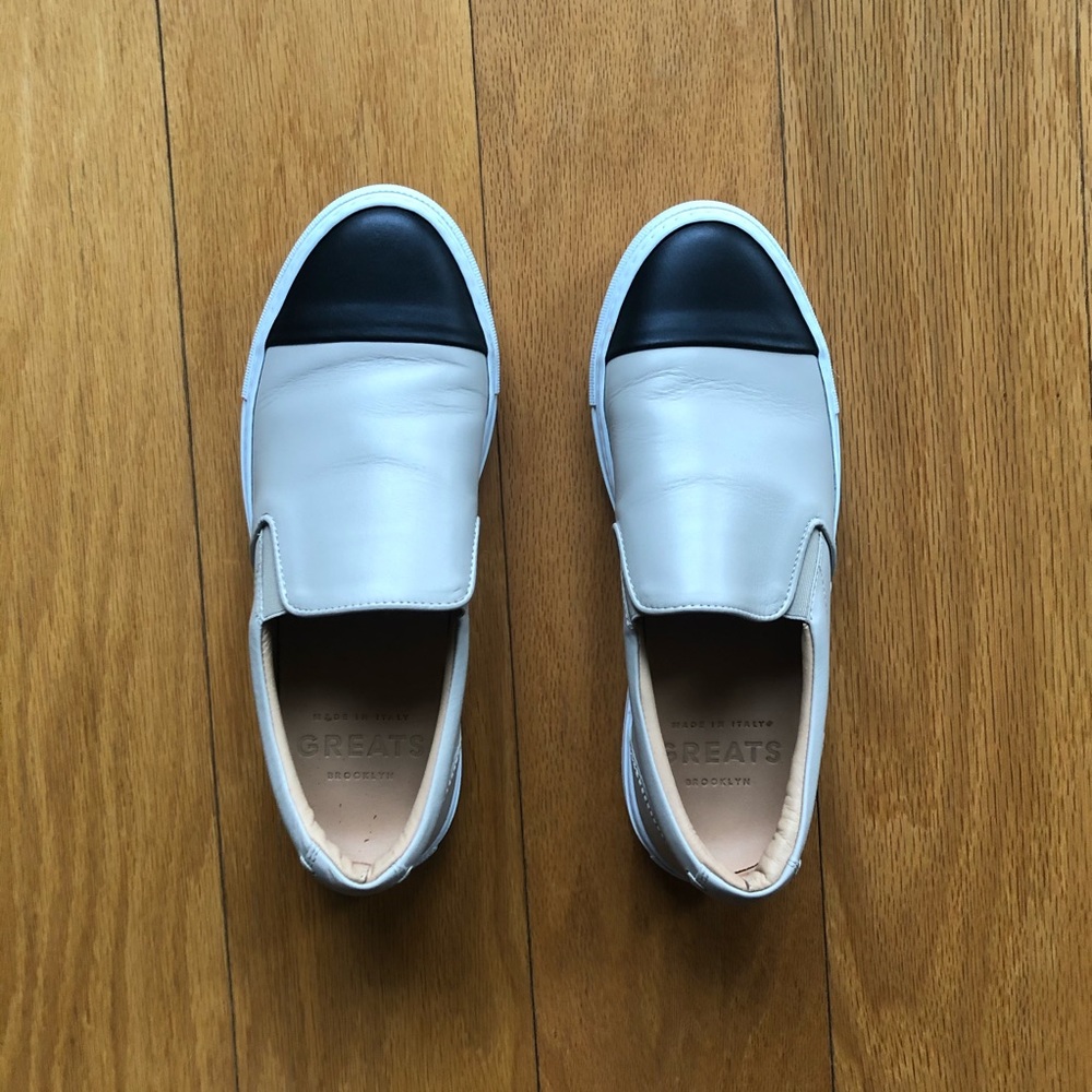 GREATS Wooster Cap Toe Slip-on Sneakers Sz 9.5